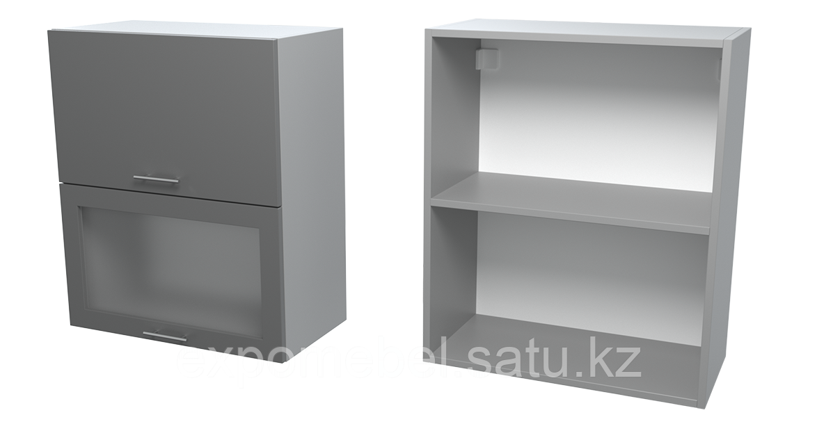 Шкаф горизонт. 2 фасада + 1 стекло 600 (Верхний модуль)