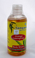 Гель для душа с Алоэ Вера «Апельсин и Лемонграсс» (Orange & lemongrass) Sangam herbals - 200 мл. (Индия)