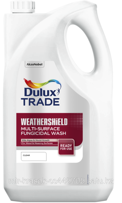 Биозащитный раствор Dulux Trade WEATHERSHIELD MULTY-SURFACE FUNGICIDAL WASH концентрированный 5л