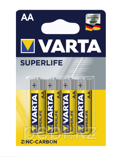 Батарейка палец Varta Super R6 АА, 4 шт солевая