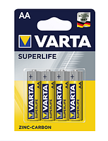 Батарейка палец Varta Super R6 АА, 4 шт солевая