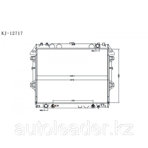 Радиатор охлаждения  2,7 Hilux 2005-2015