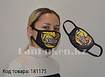 Многоразовая маска с защитой от холода и пыли Желтая челюсть