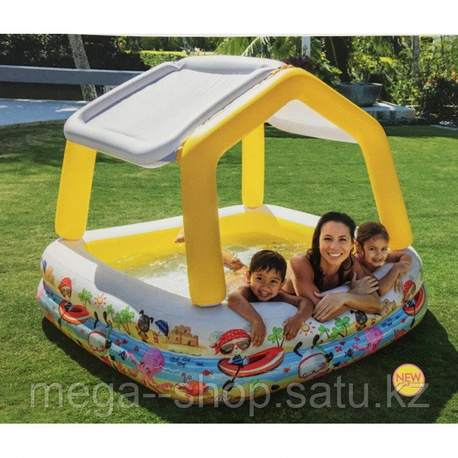 Детский семейный бассейн intex 57470 157*157cм со сьемной крышей
