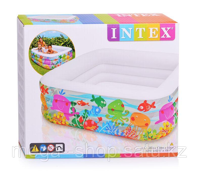 Надувной детский бассейн intex 57471 "аквариум" 159*159*50 семейный
