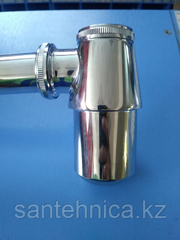 FRAP F80 Сифон для раковины стакан выход в стену хром, фото 2