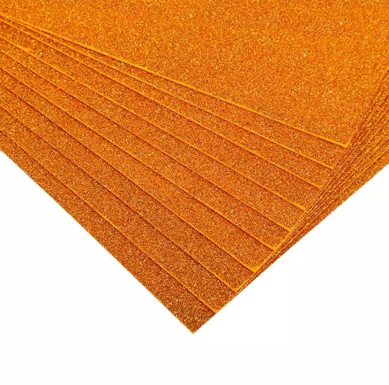 Глиттерный фоамиран Оранжевый 2мм 40*60 см