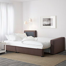 Диван-кровать угловой с отд д/хран ГИММАРП коричневый IKEA, ИКЕА, фото 3