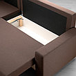 Диван-кровать угловой с отд д/хран ГИММАРП коричневый IKEA, ИКЕА, фото 2