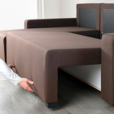 Диван-кровать угловой с отд д/хран ГИММАРП коричневый IKEA, ИКЕА, фото 2