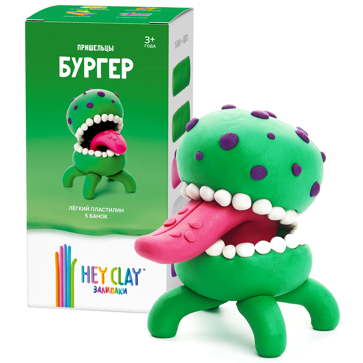 Легкий пластилин Залипаки HEY CLAY - Бургер