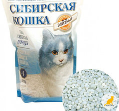 Сибирская кошка 4л Элитный силикагель СИНИЕ ГРАНУЛЫ  наполнитель для туалета