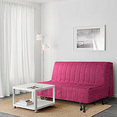 Диван-кровать 2-местный ЛИКСЕЛЕ Шифтебу малиновый ИКЕА, IKEA, фото 2