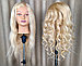 Голова-манекен Анжелика светло русый волос человеческий (100%) - 55-60 см, фото 3
