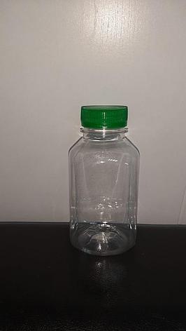 ПЭТ бутылка квадратн., прозрачн., 0.3 л, с крышкой, широкое горло, 250 шт, фото 2
