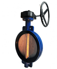 Затвор поворотный  дисковый   межфланцевый с  редуктором  "бабочка" DX371-10 Ду  400 Ру 16