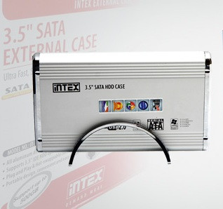 Внешний корпус Intex IT-350, external case for 3.5" HDD, USB2.0, for SATA/IDE Aluminium, Silver