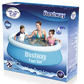 Надувной бассейн Bestway 57392 Fast Set 183х51 см, фото 2