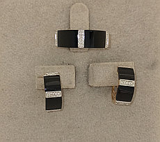 Комплект с бриллиантами и ониксом 
(Муканова 159)