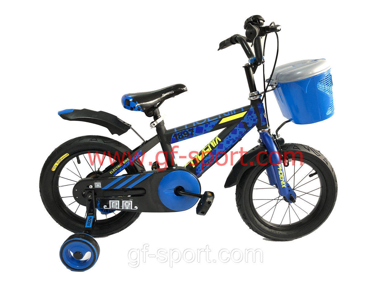 Велосипед Phoenix синий алюминиевый сплав оригинал детский с холостым ходом 12 размер