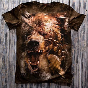 Медведь мужская 3D футболка