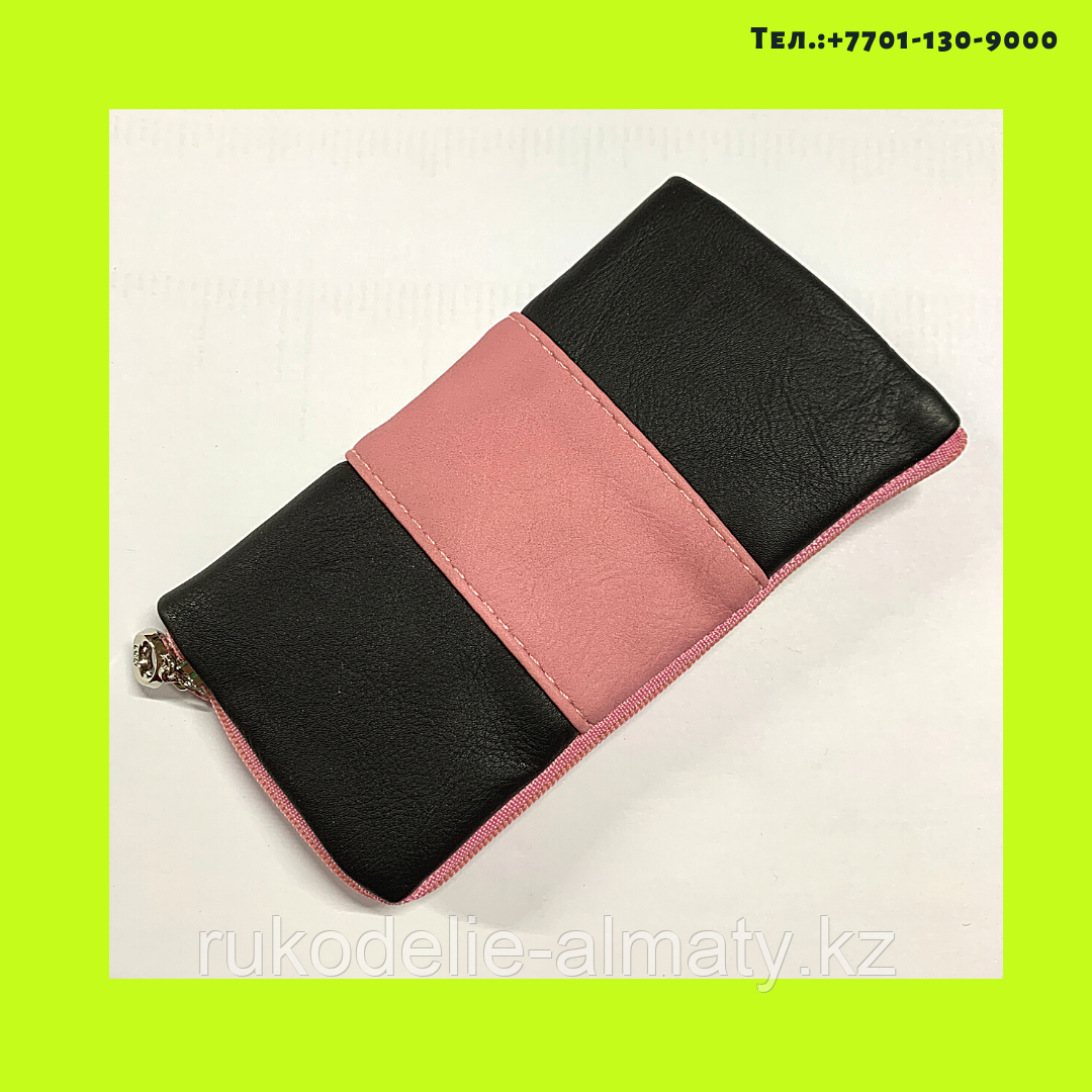 Чехол -кошелек для сотового телефона ,комбинированный розовый - фото 1 - id-p76696298