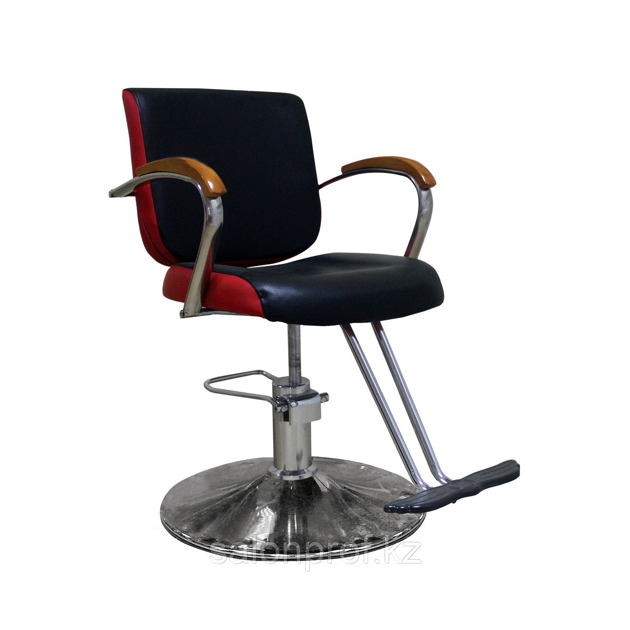 AS-8160 Кресло парикмахерское (черно-красное, гладкое)