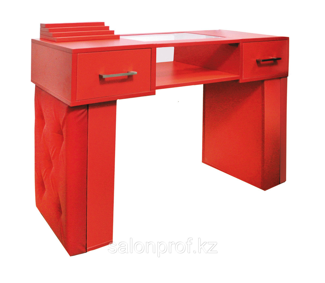 AS-11 Стол маникюрный с двумя задвижками/двухъярусный (красный)