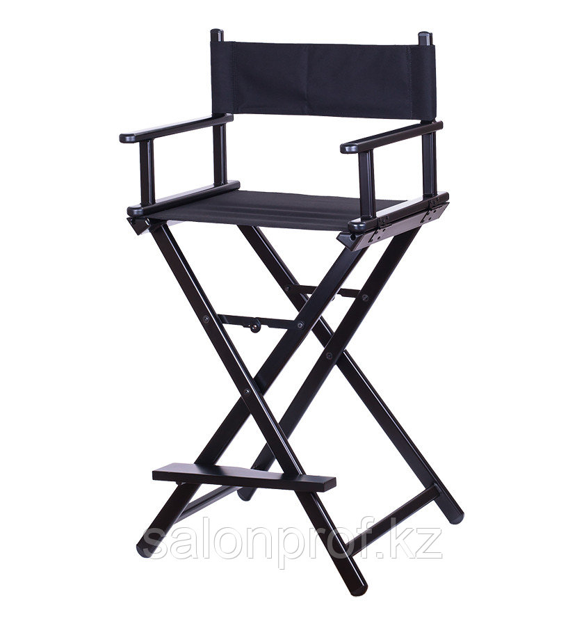 Кресло для визажиста алюминиевое складное, высота 90 см (черное) №74009(2)