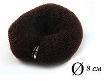 Валик для объема волос Q-66 темно-коричневый Ø 8 см на кнопке AISULU (м) №11202(2)