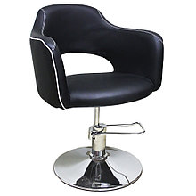 AS-7199 Кресло парикмахерское (черное с белым кантом)