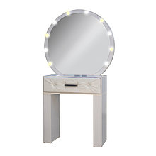 AS-1177 Зеркало для визажиста гримерное с подсветкой круглое (белое)