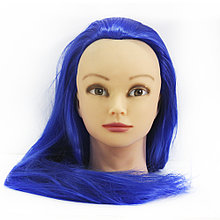 Болванка учебная для парикмахера ТМ-002 исскуст. волосы 55 см (темно-синий) №16292