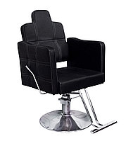 AS-1077 Кресло парикмахерское с откидной спинкой (черное, гладкое)