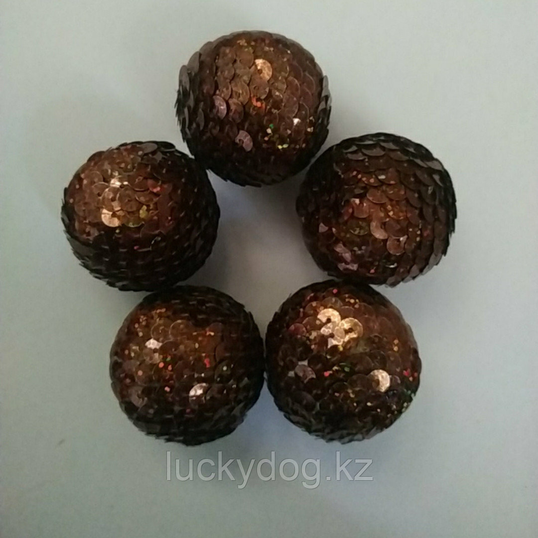 Игрушка " Блестящий мячик " коричневого цвета  , 4 см