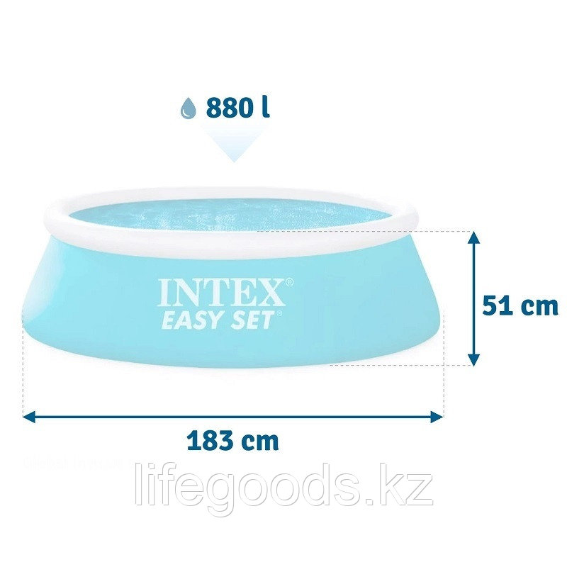Круглый надувной бассейн 183х51 см, Intex 28101 - фото 5 - id-p49543774