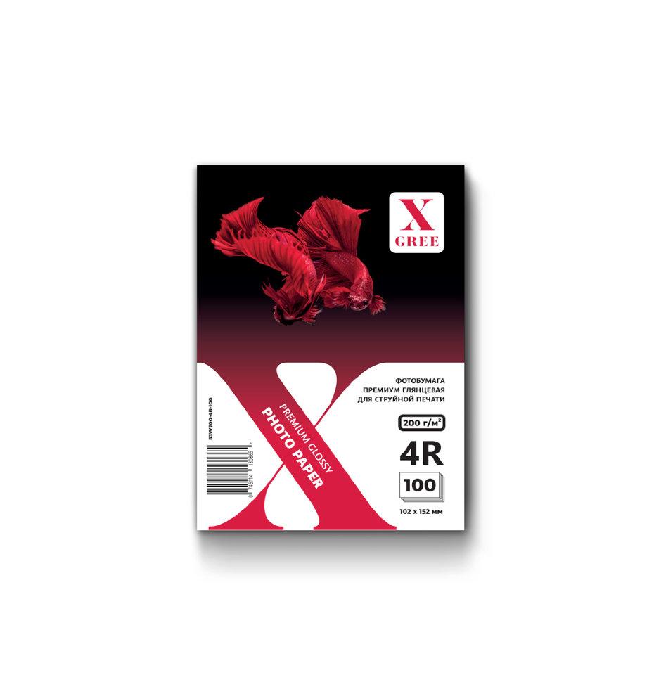 53W200-4R-100 Фотобумага для струйной печати X-GREE Глянцевая Premium 4R*102x152мм/100л/200г NEW (40)