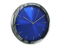 Настенные часы синие алюминиевые