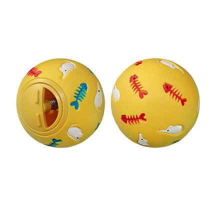 Игрушка мяч-кормушка с рыбками для кошек 7,5 см EV008 ZooMax, фото 1