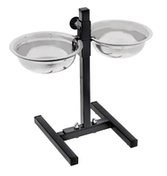 Стойка для мисок регулируемая, с двумя мисками из металла для собак
