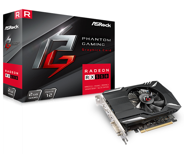 Видеокарта ASRock PHANTOM GAMING RADEON RX550 2Gb