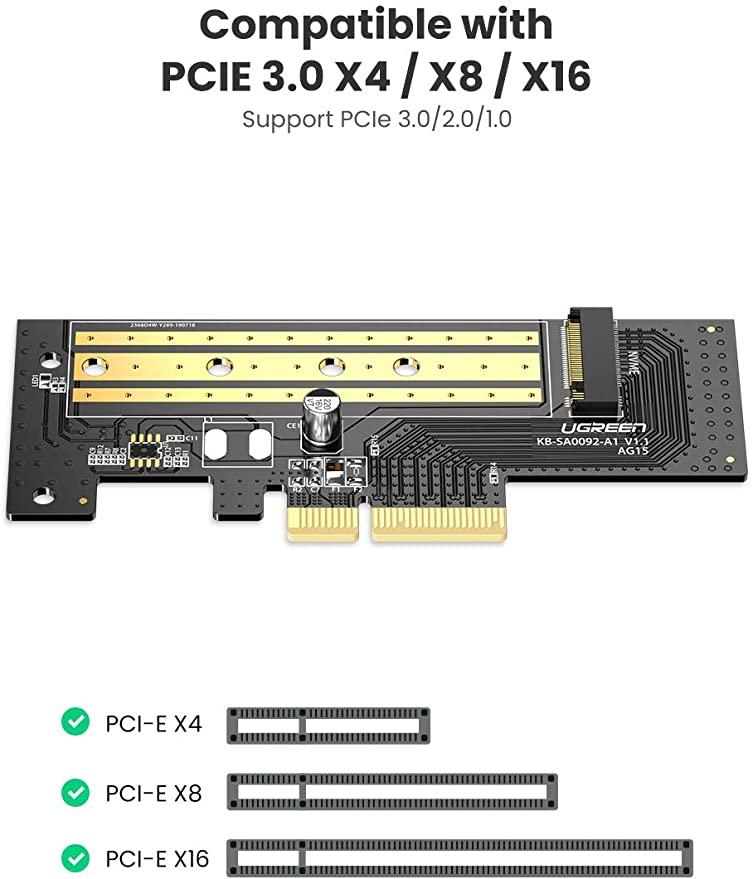 Преходник для M.2 NVMe с PCI-E 3.0x4 (70503) UGREEN - фото 1 - id-p74295342