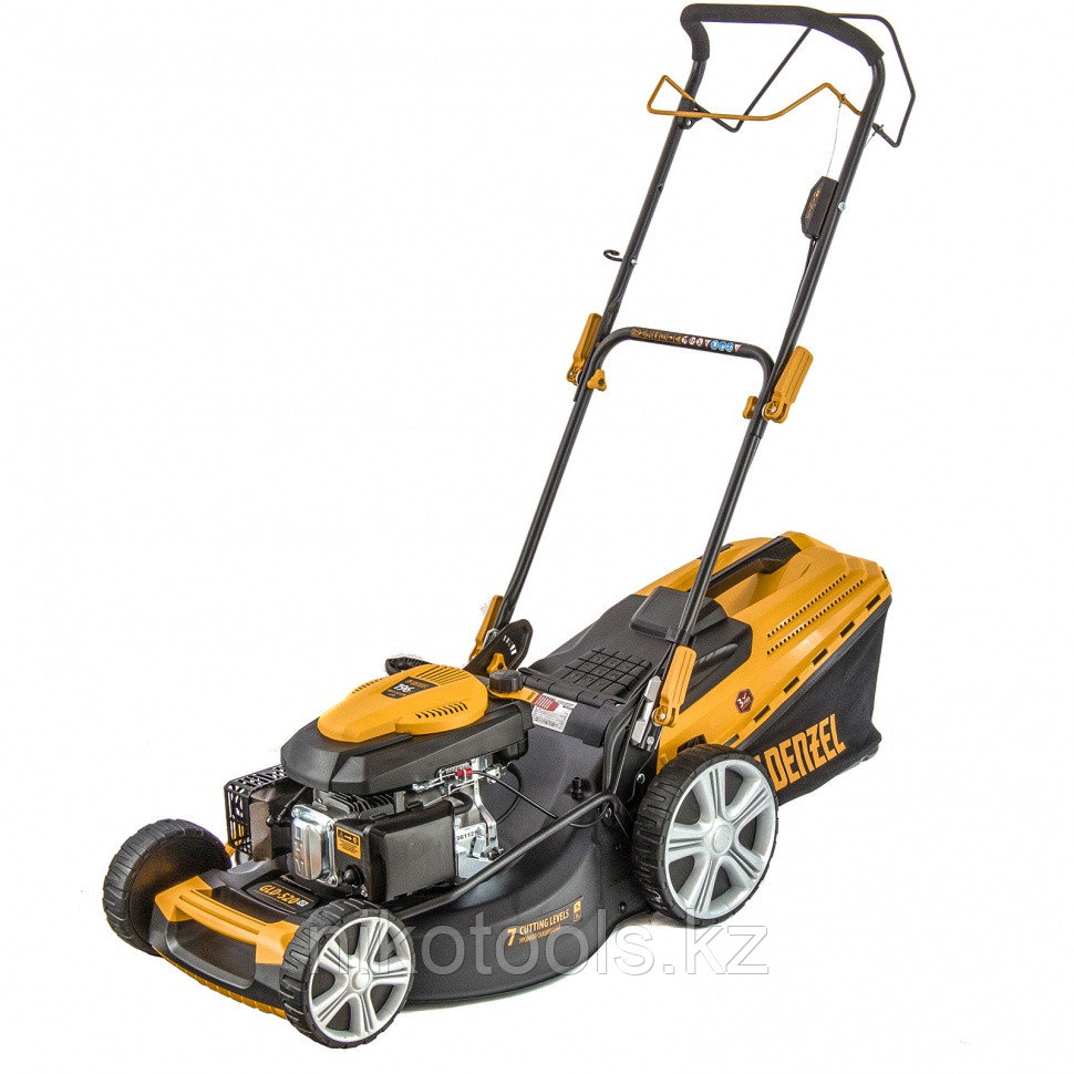 Газонокосилка бензиновая GLD-520SP, 196 куб.см., шир. 52 см,самоход.,7 уров.,травосб. 60 л// Denzel, фото 1