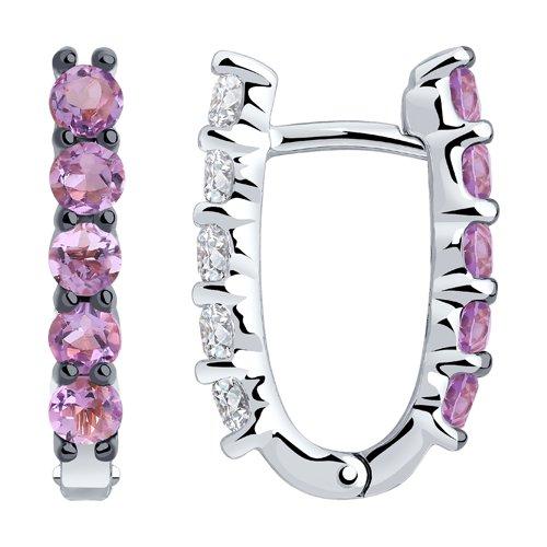 Серьги из серебра с аметистами и фианитами SOKOLOV 92022237