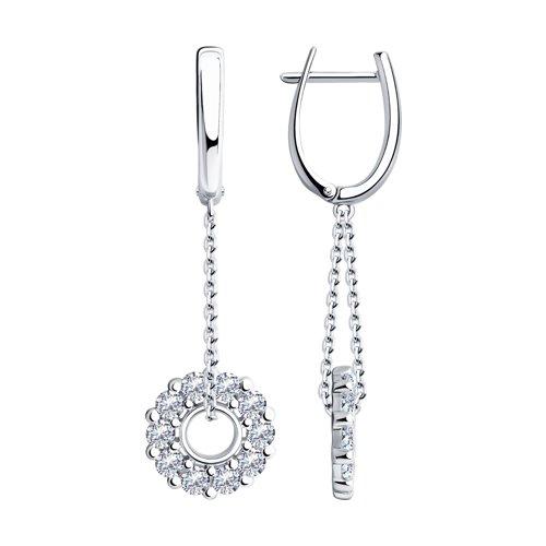 Серьги из серебра с фианитами SOKOLOV 94023822