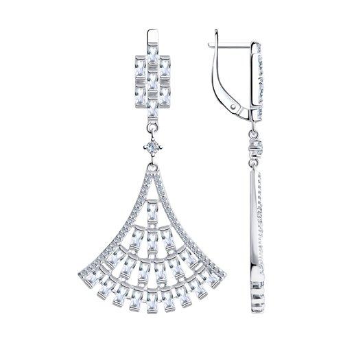 Серьги из серебра с фианитами SOKOLOV 94023819