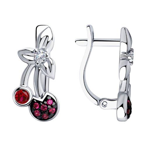 Серьги из серебра с фианитами SOKOLOV 94023720