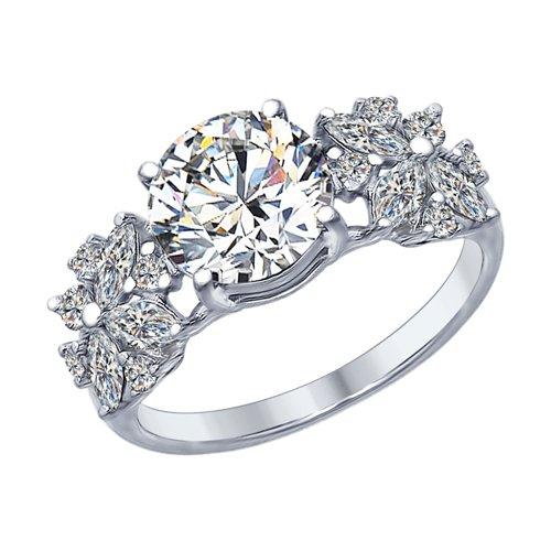 Кольцо из серебра с фианитами SOKOLOV 94012395 размеры - 16,5 17,5 18 18,5 19 19,5 20