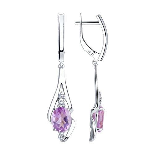 Серьги из серебра с аметистами и фианитами SOKOLOV 92022254