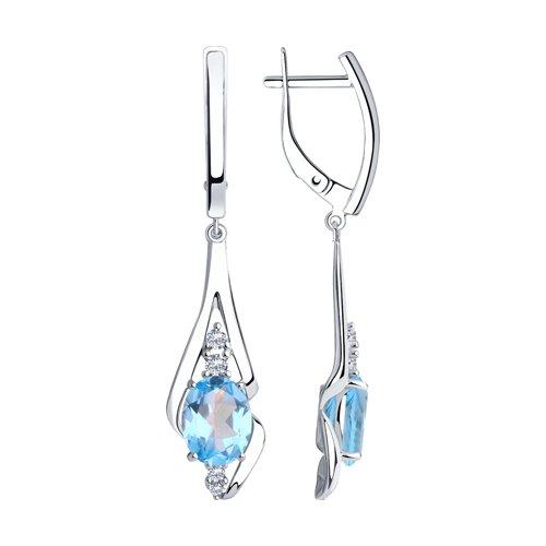Серьги из серебра с топазами и фианитами SOKOLOV 92022252
